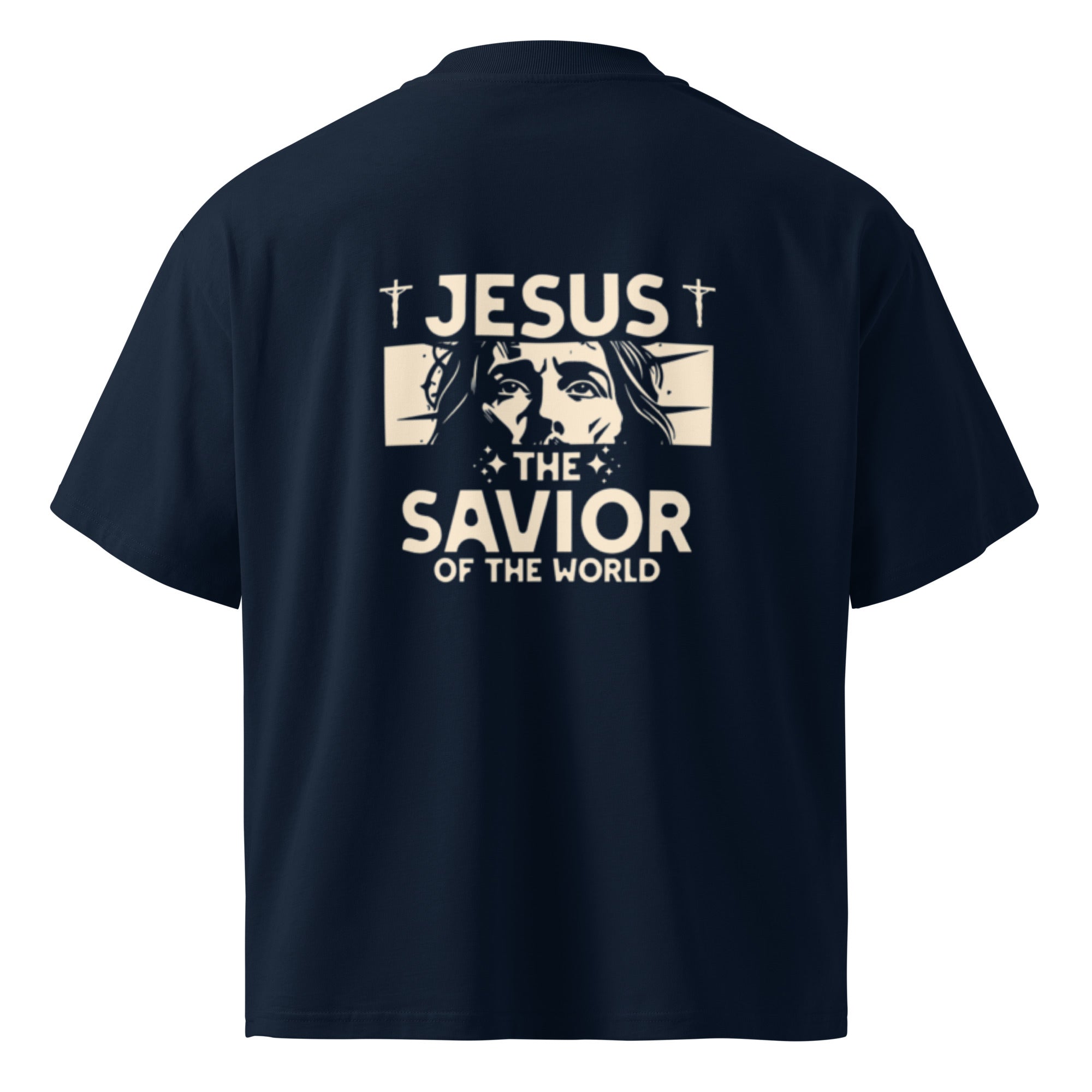 Unisex organic oversized high neck t-shirt